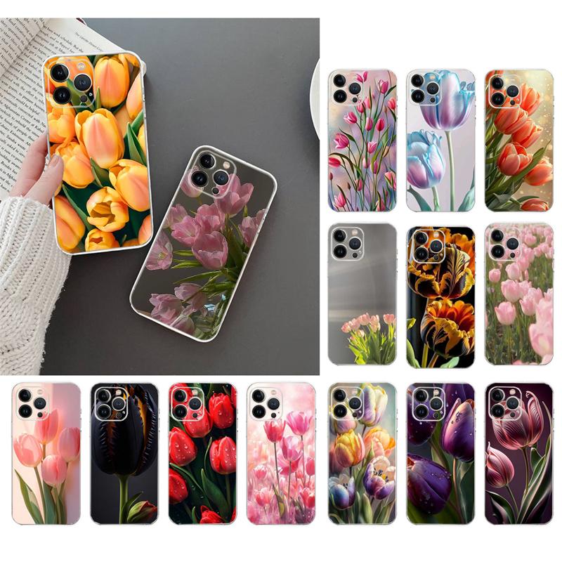 Tulips Phone Case For Iphone 17 Pro Max Air 16 15 14 13 Pro Max 15 16 Pro 15Plus