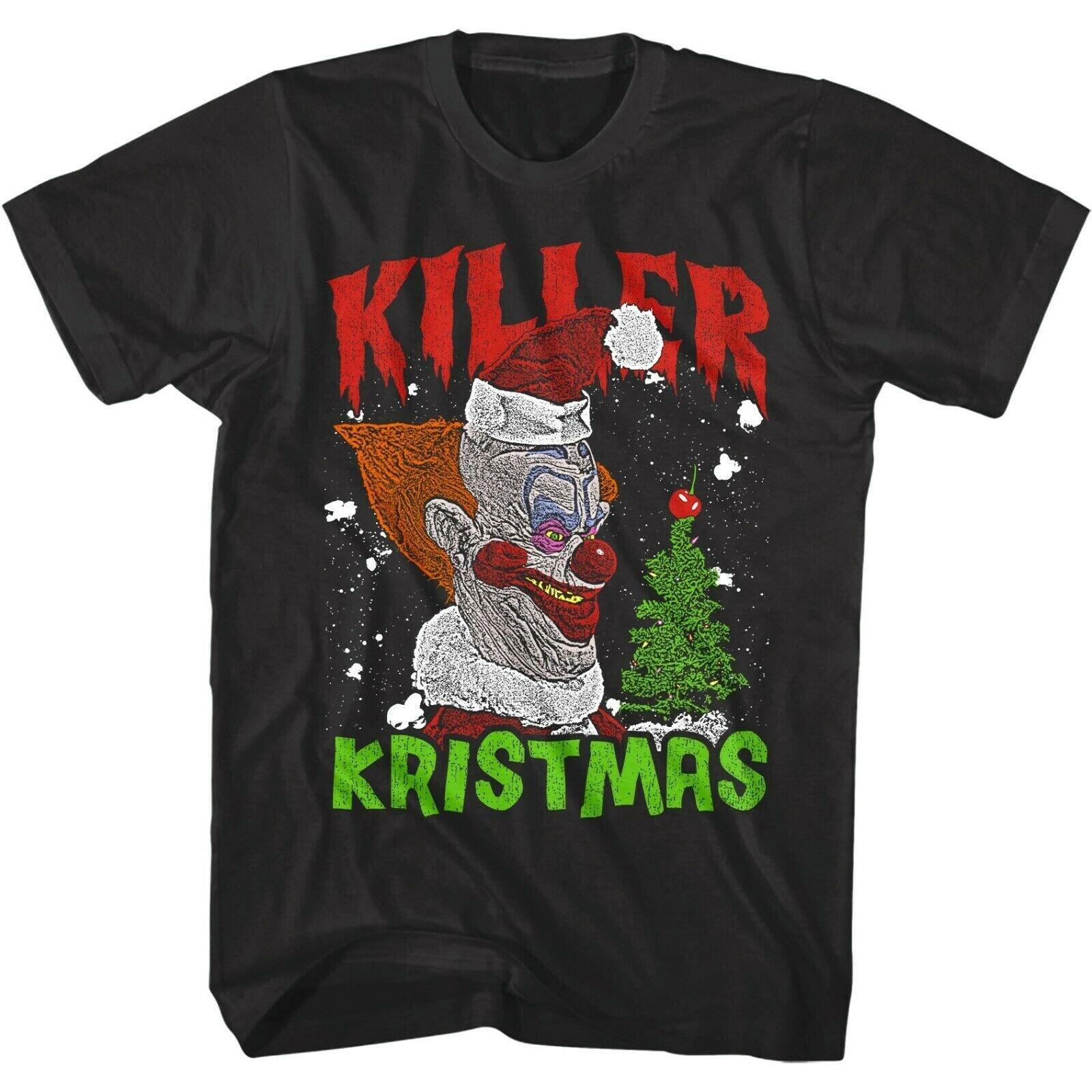 KILLER KLOWNS KRISTMAS Shirt Horror Movie Christmas Tees Summer Mens and Womens Loose and Breathable Tshirt Top S