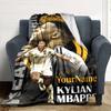 Mbappe Personalized Text Blanket Lightweight Personalized Blanket Warmthful Decor Great for Couch Livingroom Bedding Living Room
