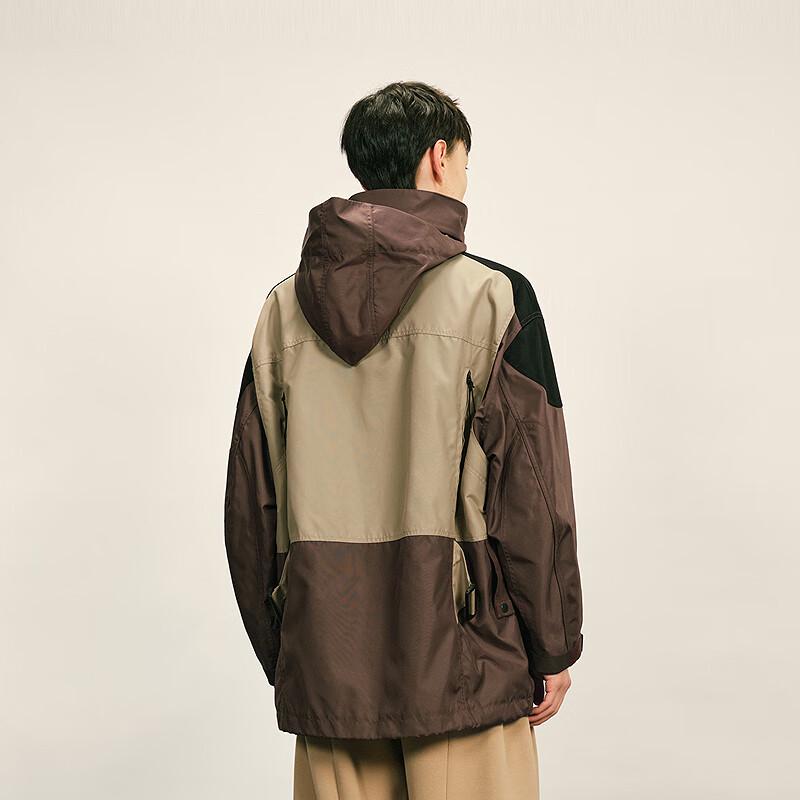 Men's H-Shape Hooded Short Windbreaker Jacket