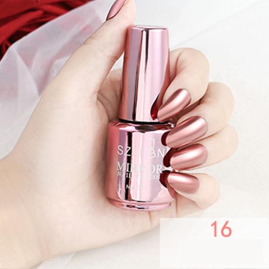 18ml Lasting Solid Color Metallic Mirror Effect Nail Art Polish Varnish Decor