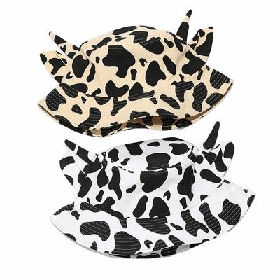 Trendy Bucket Hat With Cute Horn Ears Beach Sun Hat For Women Men Summer Foldable Sun Protection Fisherman Hat