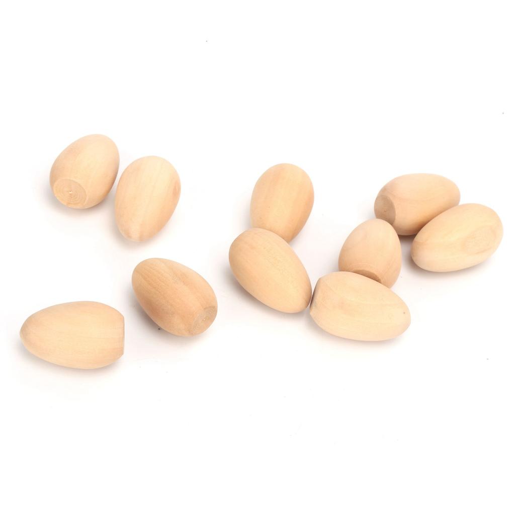 10 Stuks Houten Eieren Levendig Lichtgewicht Draagbaar Niet Snel Breekbaar Voedselspeelgoed Nep Eieren voor Familiedecoratie