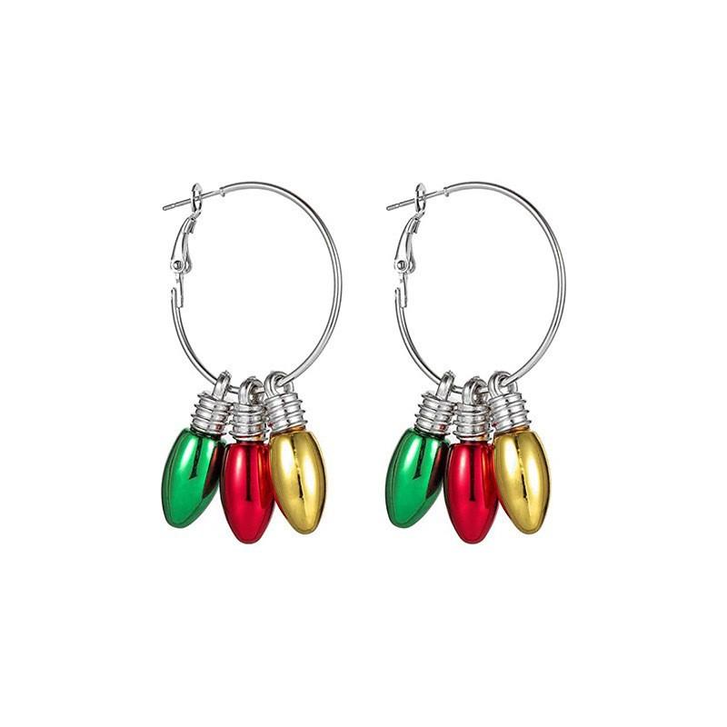 Christmas Santa Snowflake Earrings Cane Candy Bells Elk Earrings Christmas Hat Earrings