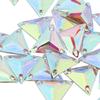 30pcs Triangle Sew On Faceted Glass Stones Flatback Crystal Rhinestone Craft