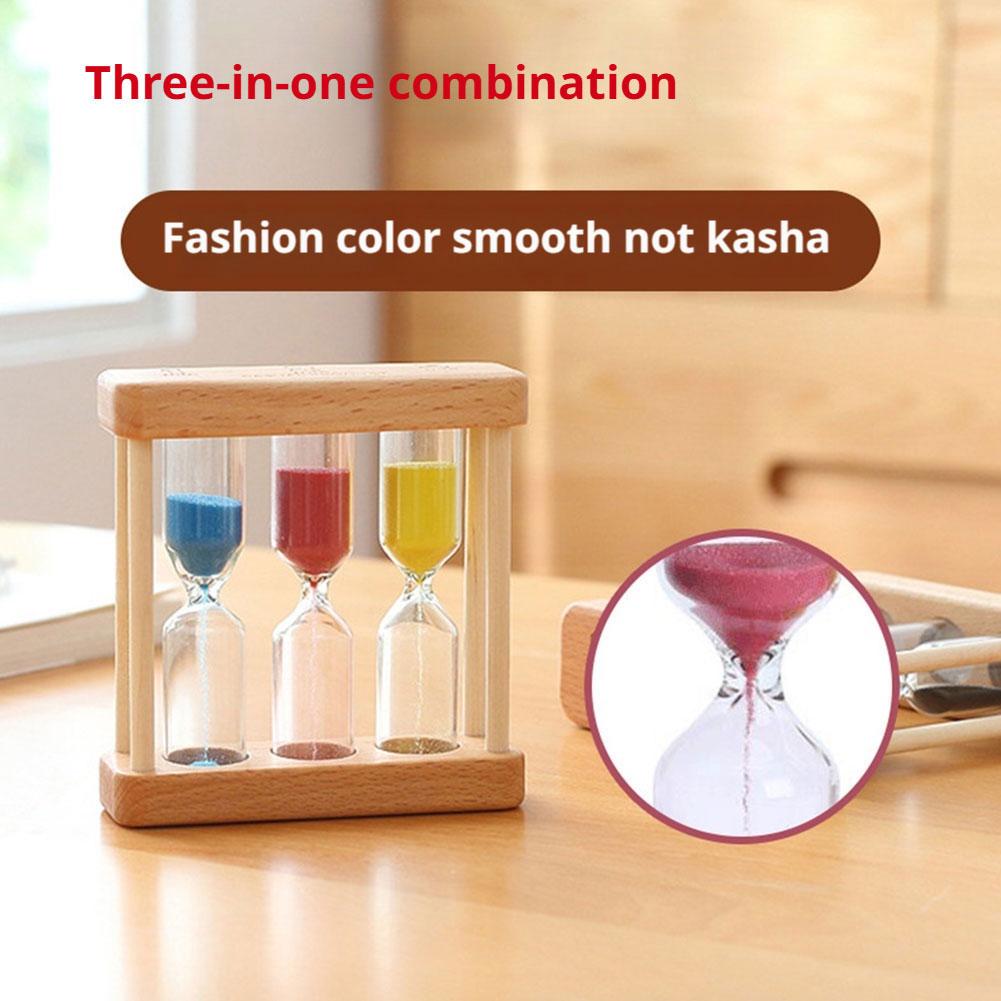 Hourglass Timer Set 3 Minute 1 Minute 5 Minute Wooden Sand Home Decor Classroom Office Study Student For Kids Games Kitchen Tool
