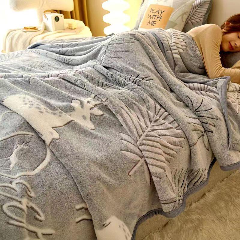 Decke Winter Verdickung Warme Flanell Bett doppelseitige Decke Einzel Schlafzimmer Einfache Bettwäsche Hohe Qualität