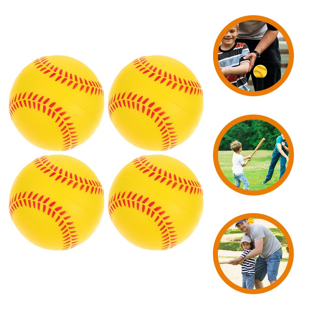 

4 шт. Губка Детские Бейсбольные Мягкие Софтболы для Тренировок Детские Игрушки ПУ Тренировочные Бейсбольные Мячи для Ударов Студенческие Other жёлтый