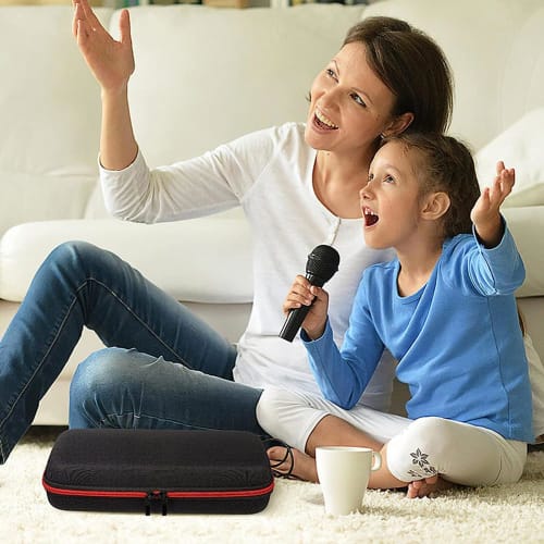 Prenosné tvrdé puzdro na bezdrôtové mikrofóny, úložná taška z EVA materiálu (Pojme 2 mikrofóny), Nárazuvzdorný chránič vokálneho mikrofónu, Veľká kapacita pre
