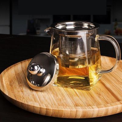 Tea Stainless Steel Tea Strainers Tea Leaves Kettle Teapot with Tea Strainers Glass Square Pot