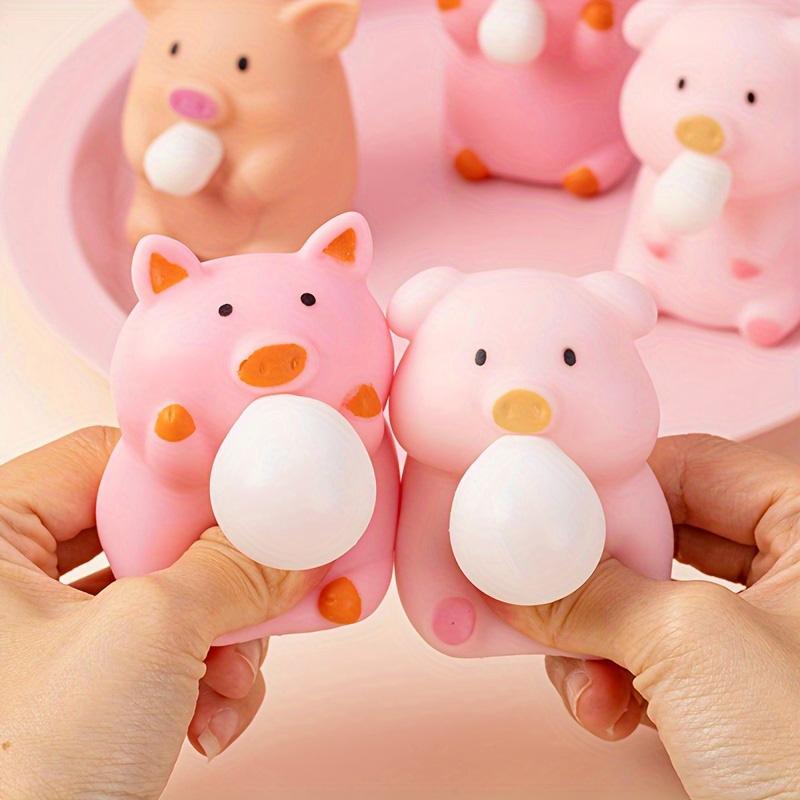 Cute Blow Bubble Pig Anti Stress Squishy Toys Animal Venting Ball Decompression Sensory Fidget Toy For Adults Kids Party Favors