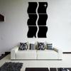 6PCS Mirror Tiles Wall Stickers Self Adhesive  Acrylic Mirror Wall Stickers Wave Shapes Bedroom Bathroom Arts Decals Home Decor