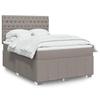 VidaXL Slat Bed Base with Mattress Taupe 140x200 Cm Fabric 3294002
