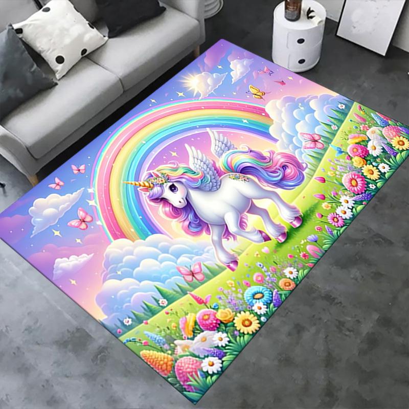 Office Carpet: Magical Unicorn Rainbow Perfect for Sofa Protection & Chair Coverage
