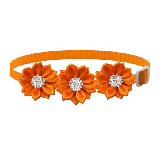 Haustierhalsband, verstellbar, weich, bequem, Haustier-Halsband, Blumen-Strass-Dekor, Katzen- und Hundehalsband, Heimtierbedarf