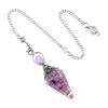Natural Stone Spirit Pendulum Pendant Latticed Chain Energy Luck Mysterious Reiki Resin For Jewelry Making Accessories Necklaces
