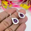 Natural Amethyst Gemstone Handmade 925 Solid Sterling Silver Earring 1.25" O3j33