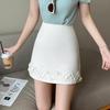 Women's Spring/Summer 2026 Stylish High-Waisted A-line Skirt with Ruffle Edge and Anti-Exposure Shorts