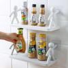 Minimalist Little Man Wall-Mounted Storage Rack - Adhesive, No Drilling Required for Bathroom & Kitchen