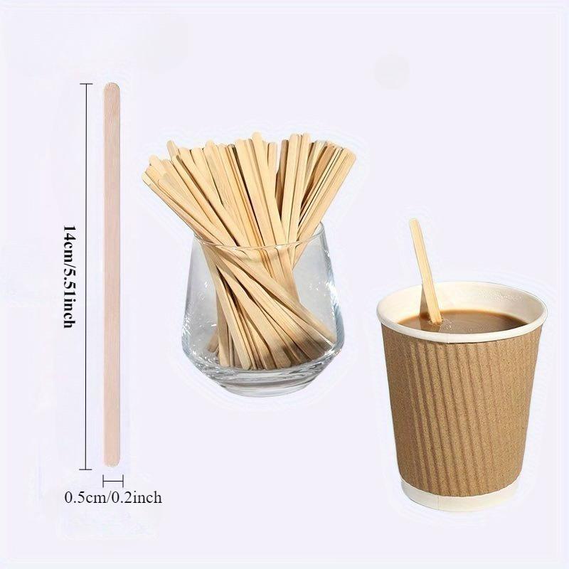 500 STuks Koffie Roerstaafjes Wegwerp Houten Koffie Roerstaafjes Warm Koude Drank Roer Drank Roerstaafjes IJs Lolly IJslolly