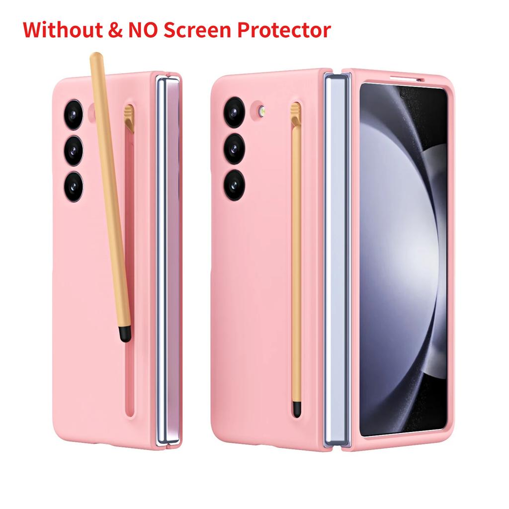 Official Solid Color Skin Feel S Pen Stylus Anti-drop Case for Samsung Galaxy Z Fold 8 7 6 5 4 3 Camera Protect Anti-drop Cover