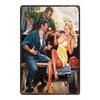 Vintage Russian Cartoon PinUp Girl Metal Tin Sign  Retro Iron Painting Plaque for Pub Cafe Home Wall Decor  Sexy Girl Poster