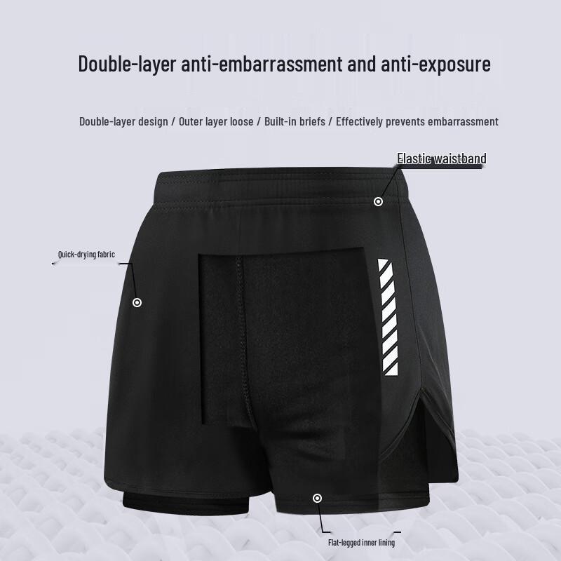Set Costume da Bagno Uomo Split ad Asciugatura Rapida con Slip a Doppio Strato