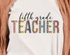 Fifth Grade Teacher, Teachers Tshirt, Teachers Shirt, Leopard Edging, Gift for Teacher