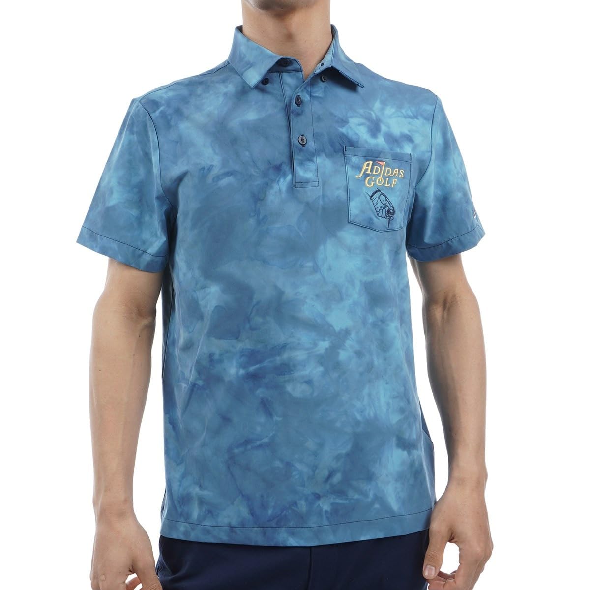 

Рубашка для гольфа PLAYGREEN с принтом, эластичная, быстросохнущая, полутемно-синяя [Adidas Golf] Тай-дай, Мужская, Burst/Collegiate