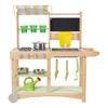 Mud Kitchen, Outdoor Mud Kitchen for Kids, Wood Outdoor Play Kitchens with Spoons, Sink, Sunshade Canopy, Swivel Wheels, Cookware Pots and
