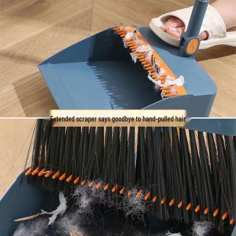 Magnetic Folding Broom & Enlarged Dustpan Set for Home