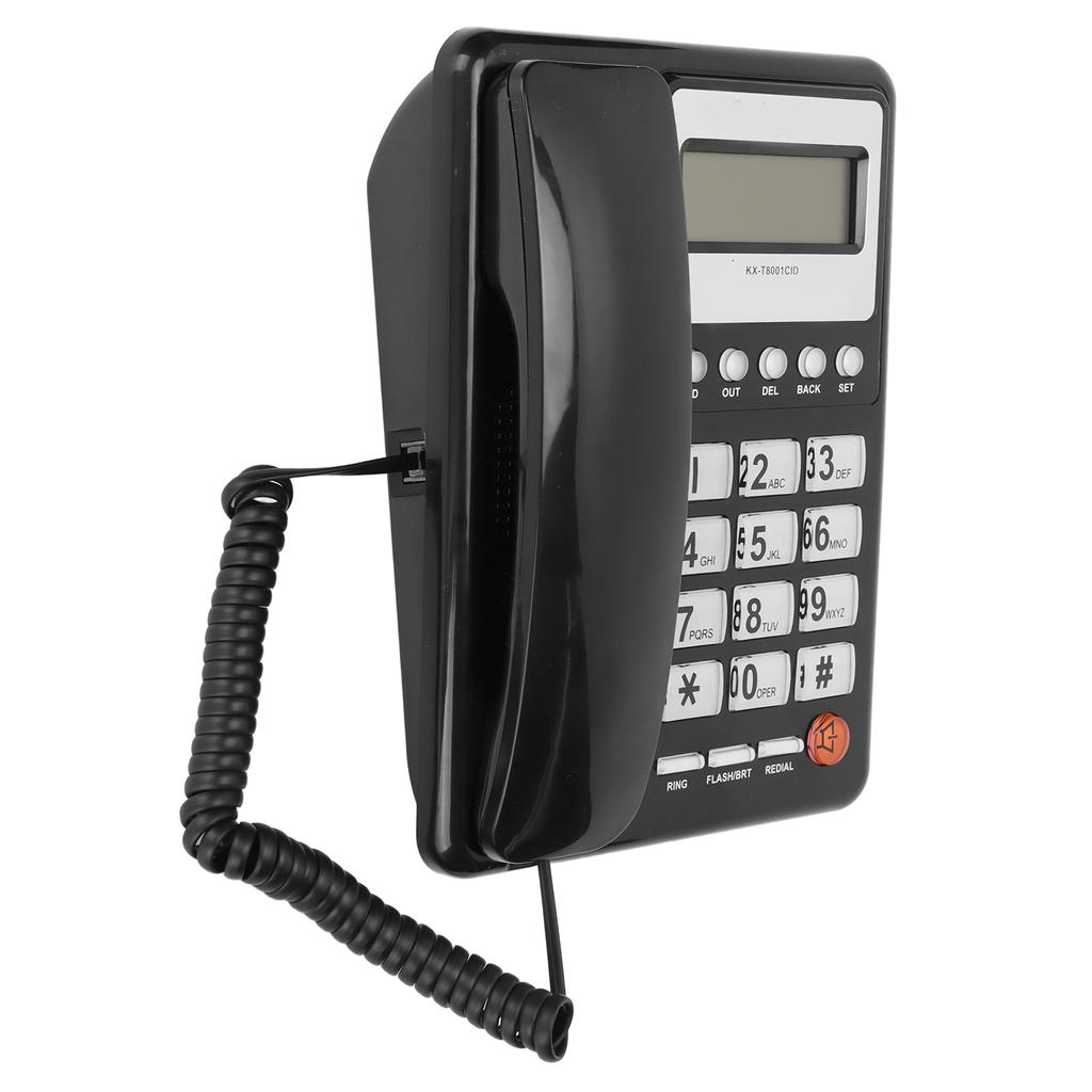 KXT8001CID Corded Telephone Caller ID Semi Hands Clr Display Telephone for Home Hotel (Black )