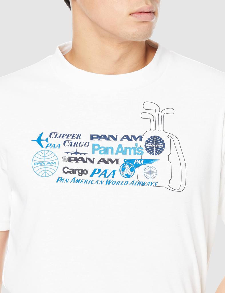 Golf Wear PANAM Graphic Mock Neck Shirt Short Sleeve Sweat Absorbent Quick Drying E2JA2043 White XL [Mizuno]