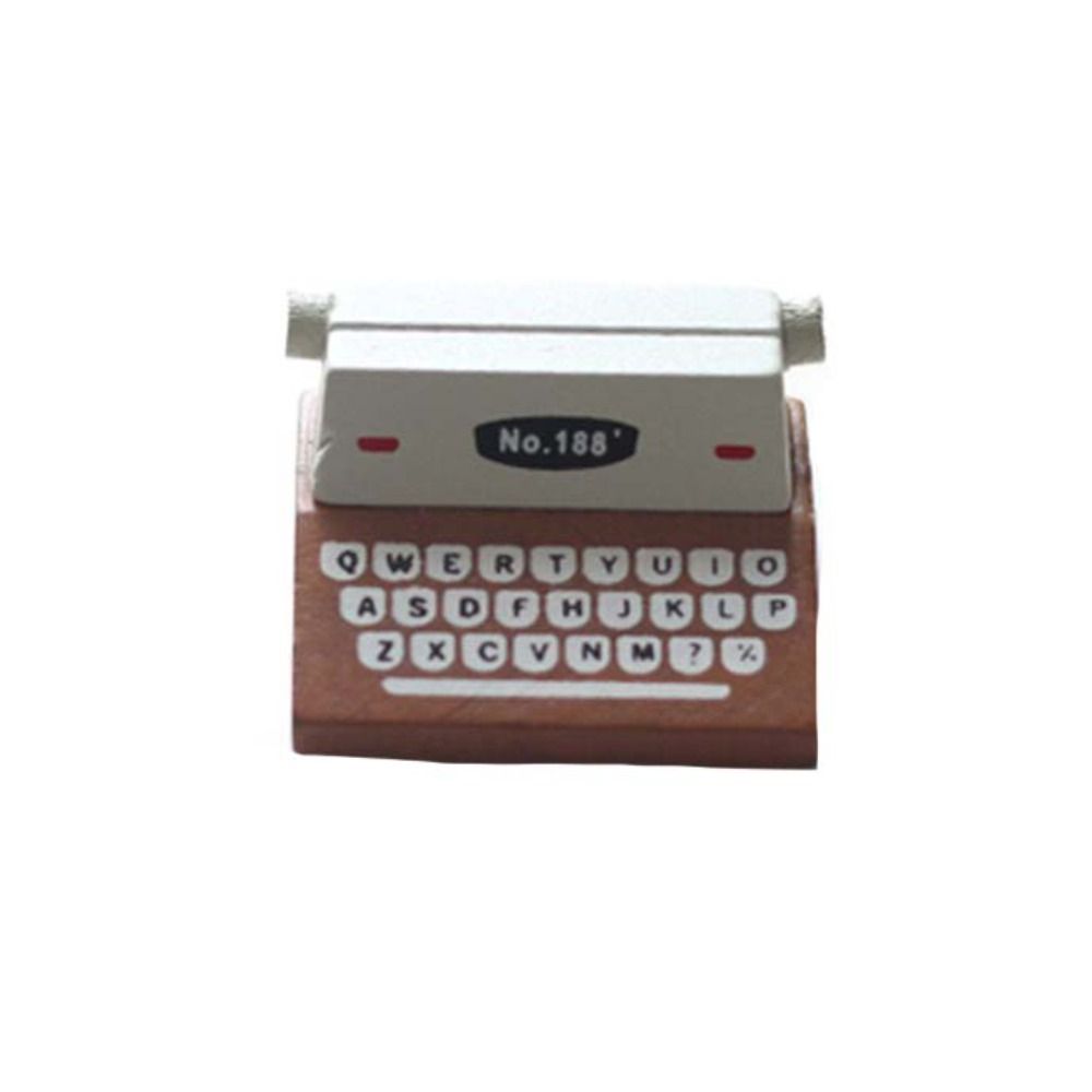 Wood Table Stand Card Holder Typewriter Shape Desktop Ornament Creative Photo Clips Holder  School