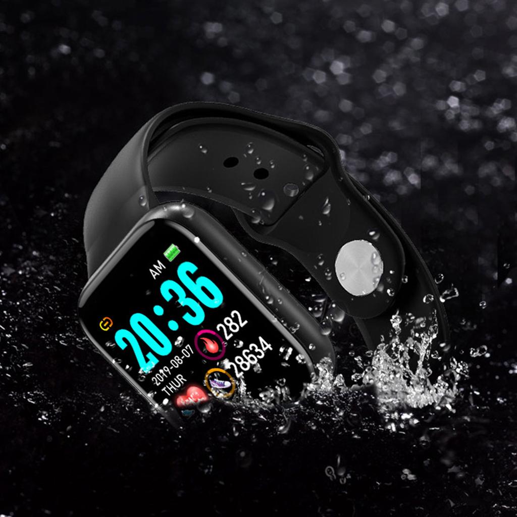 Y68 Smartwatch Heart Rate Monitor Fitness Activity Tracker Smartwatch for Sleep Monitoring Remote Photo Taking Black