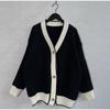 Knitted Cardigan Women V-neck Sweater Autumn Winter Single Breasted Coats Fashion Long Sleeve Panelled Casual Outerwear