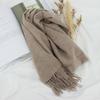 Solid color 100% wool scarf, women's high-end sense, women's versatile spring and autumn thin scarf, men's shawl wholesale