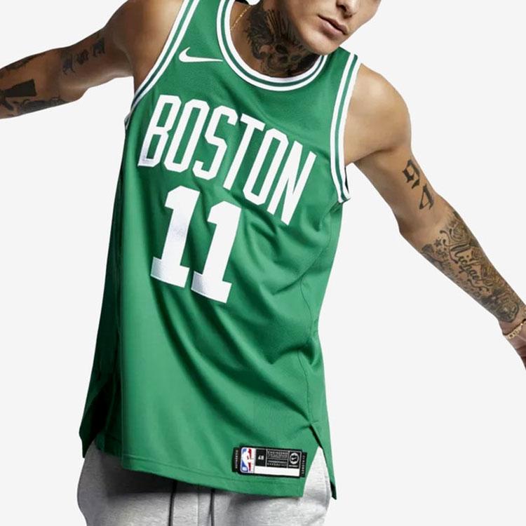 Nike NBA Kyrie Irving #11 Boston Celtics Icon Edition Jersey, Away Game Vest Men Tops Green AV2619-312