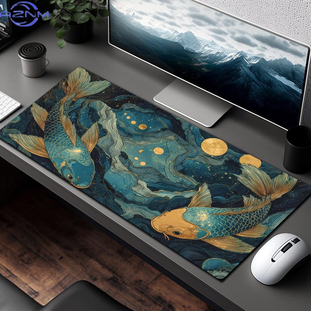 Fantasy Koi Fish Pattern Design Large Mouse Pad Desk Mat Gaming Rug Pc Accessories Keyboard Extended Pad Mouse Carpet Office Mat