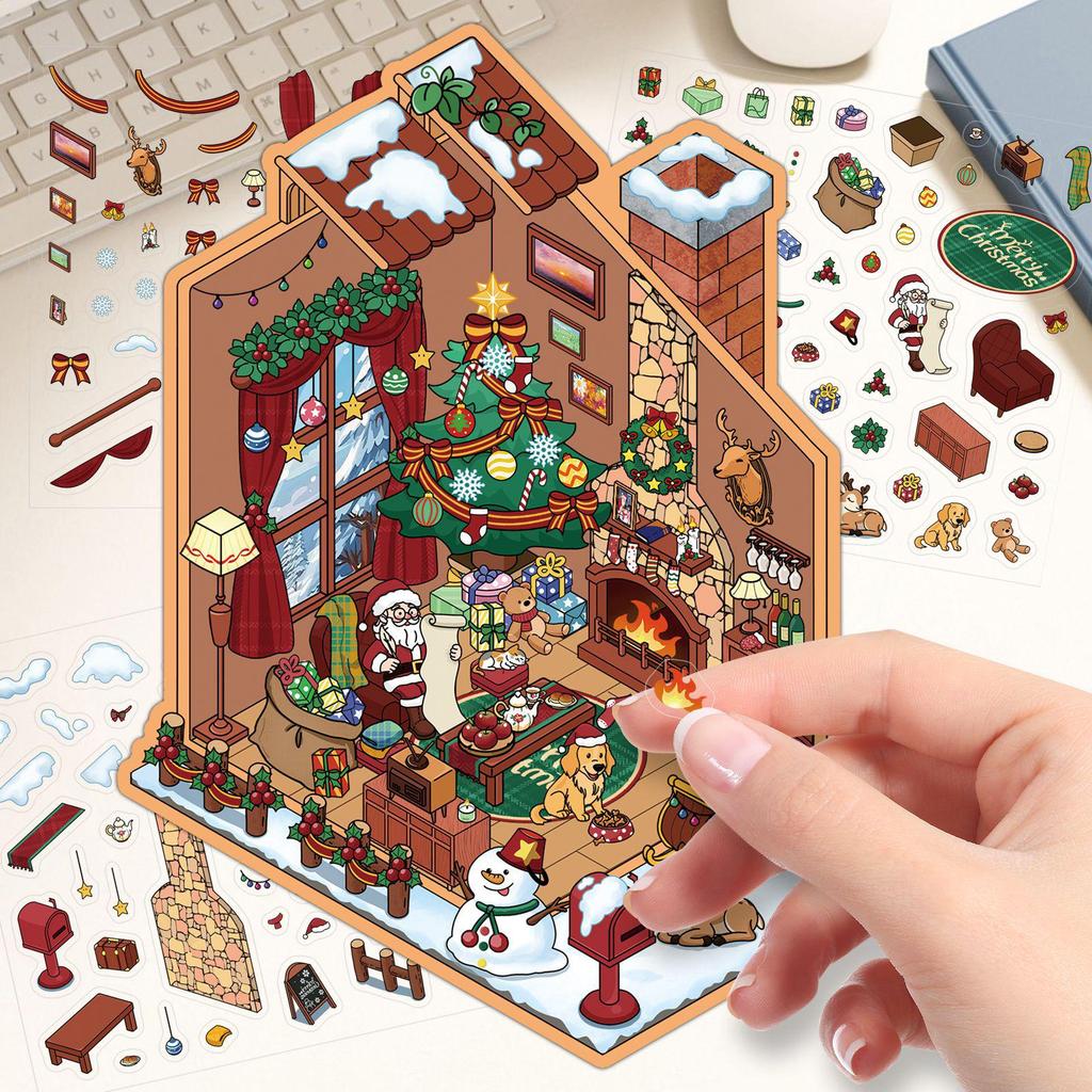 Miniature World Christmas 3D Scene Stickers – Fun, Decompressive Christmas Gift