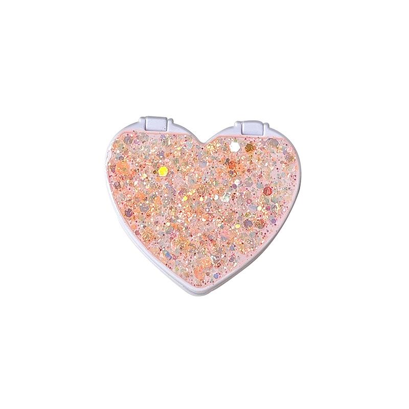 Flip Cover Love Mirror Mobile Phone Decoration Paste Desktop Support Watching Drama Epoxy Sequins Xiaoqing Fresh Wind Women'S Models