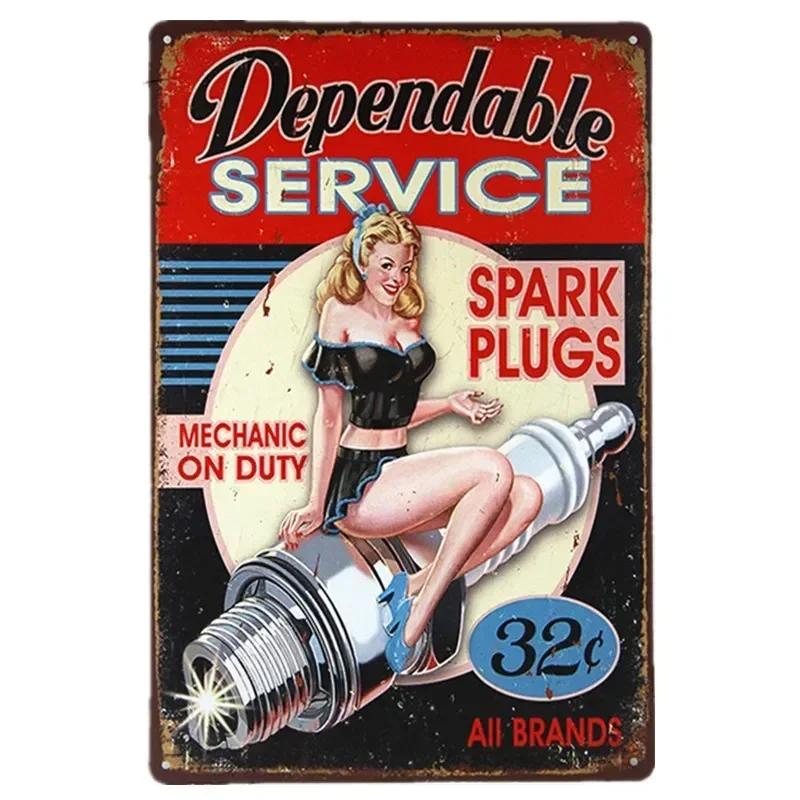 Pin Up Girl Metal Tin Signs Vintage Wall Art Painting Bar Pub Cafe Shop Home Decor Sexy Lady Poster Plate Plaque