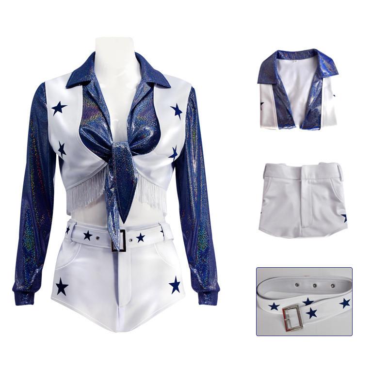 Dallas Cowboys Cheerleader Costume For Halloween Cosplay With Polyester Fabric For Game Events
