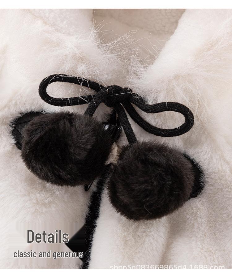 

Girls Thick Fleece Shawl Cape - Warm Plush Coat for Kids One Size