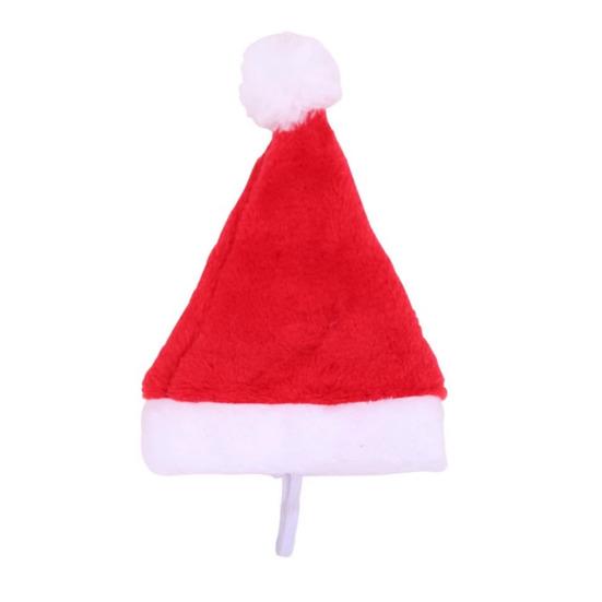 Pet Christmas Hat And Scarf Red Fluffy Hat Scarf with Pompom Warm Winter Pet Xmas Dress-up Outfit for Dogs And Cats Festive Photos Party Costume