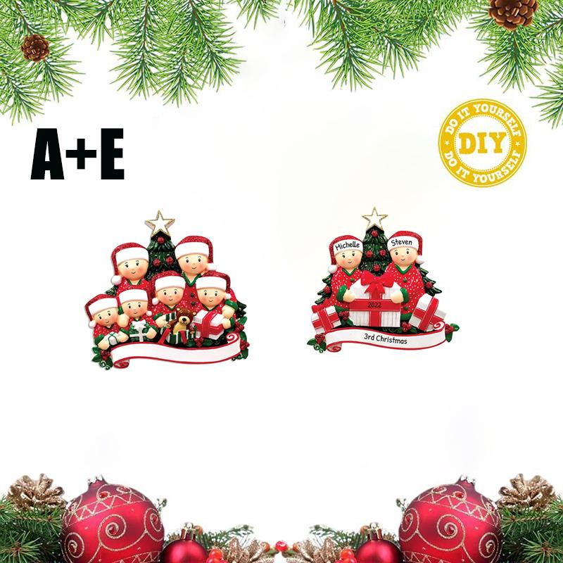 Christmas Pendant DIY Personal Family Christmas Decorations For Home 2D Acrylic Christmas Tree Hanging Ornament New Year 2026