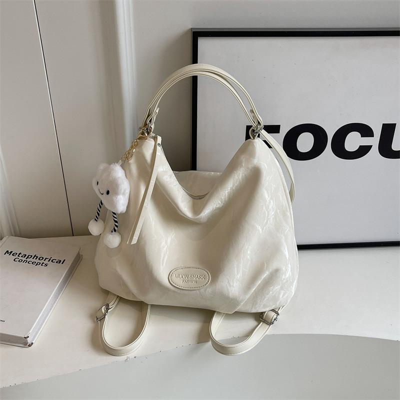Urban Minimalist Pu Tote Bag With Zipper Pockets For Daily Use