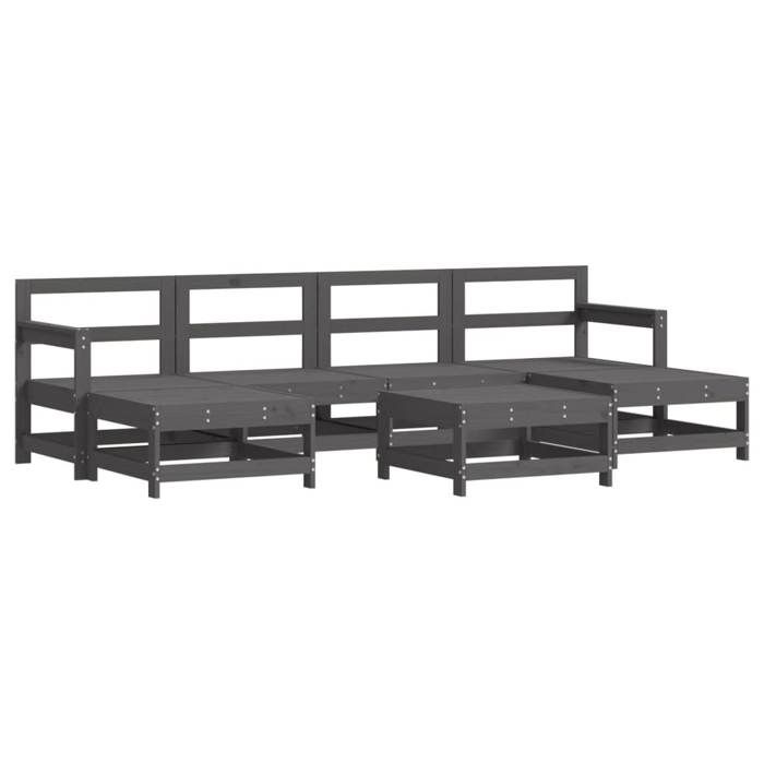 VidaXL Salon de Jardin avec Coussins 7 pcs, Canapés avec Dossier et Accoudoir, Ensemble de Meubles avec Table Basse Patio 3185943