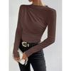 HNXC Women's Fashion Long Sleeves Half-high Neck Autumn Winter Casual Blouses & Shirts Classic Exquisite