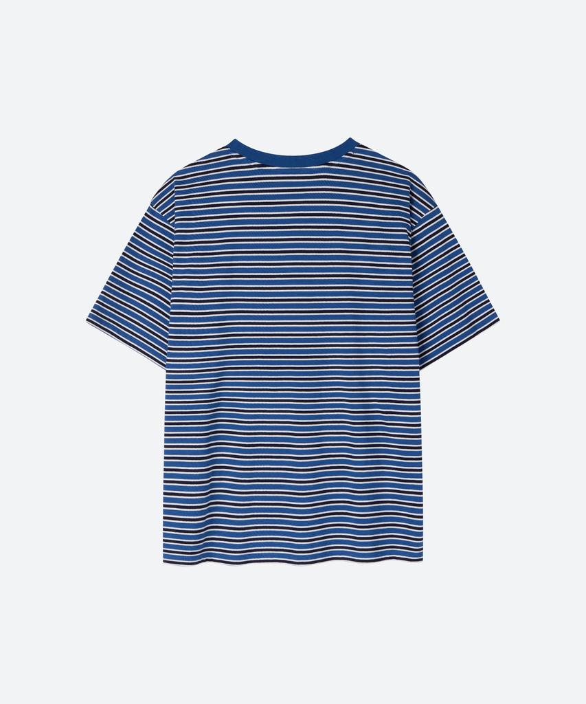 MOONSUN M.C Unisex, Stripe Oversized T-Shirt / Blue Stripe